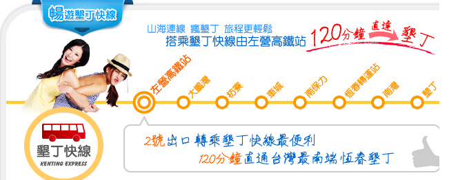 高雄左营到垦丁怎么去才方便，还有回程。4大1小。-第1张-旅游-答答问