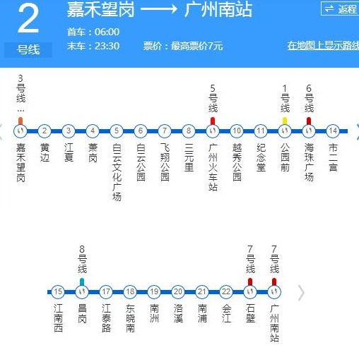 广州地铁二号线从那到那，共几个站-第1张-交通-答答问
