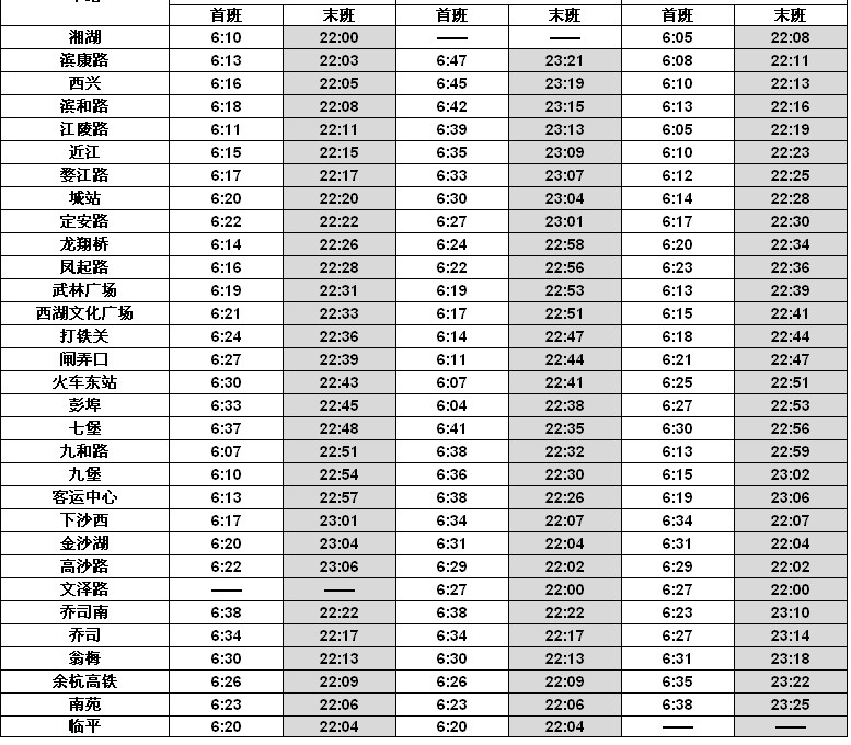 杭州地铁晚上几点关闭-第1张-交通-答答问