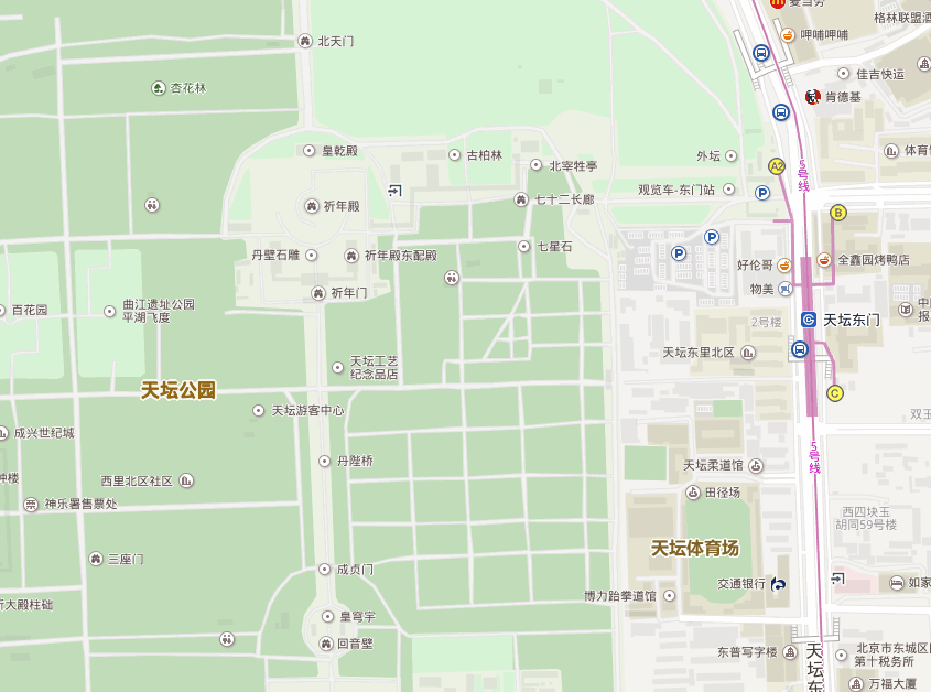 北京天坛公园东门地铁5号线c出口在哪-第1张-交通-答答问
