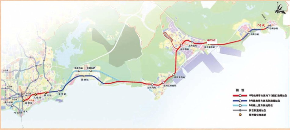 深圳地铁8号线规划图-第1张-交通-答答问