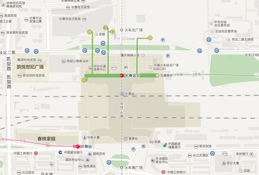 长春火车站那的地图-第1张-交通-答答问