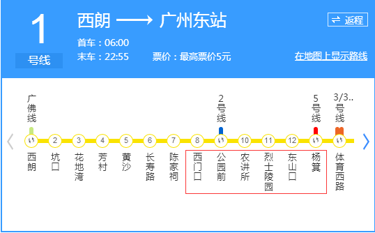 广州地铁1号线经过越秀区的有那些站-第1张-交通-答答问