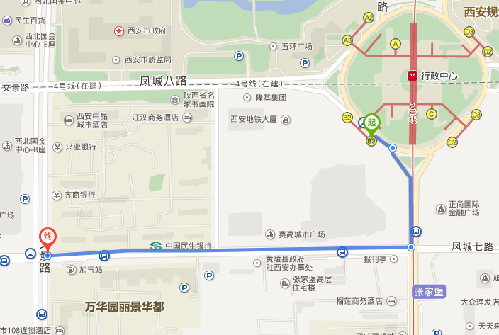 西安地铁二号线那个站到凤城七路和文景路十字近-第1张-交通-答答问
