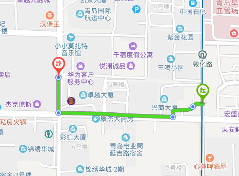 青岛地铁3号线敦化路站距离万达商务楼A座4019号多远怎么走-第1张-交通-答答问