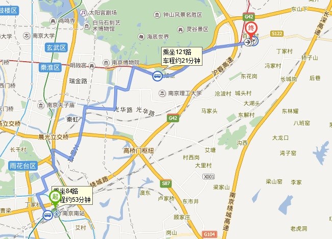南京南站到栖霞区马群街道白水桥100-1号怎么走-第1张-交通-答答问