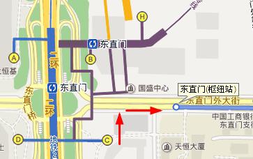 北京地铁2号线东直门哪个出口下车去东直门枢纽站能乘坐852公交-第1张-交通-答答问