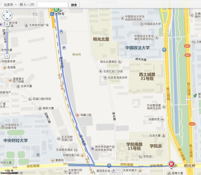 坐地铁1号线到北京市西城区学院南路明光桥智慧大厦怎么走-第1张-交通-答答问