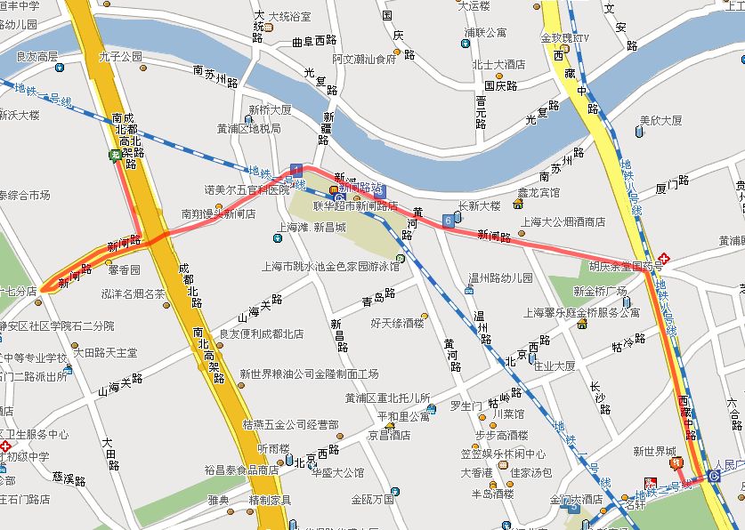 成都北路的嘉定站点到南京东路新世界的路线！-第1张-交通-答答问