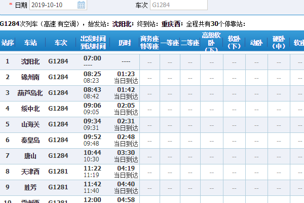 高铁1284经过的停靠车站-第1张-交通-答答问