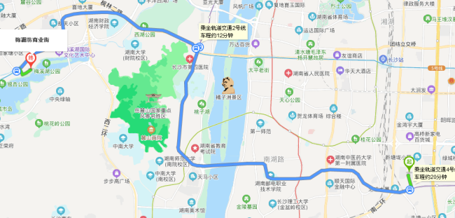 请问从保利大都汇到长沙市岳麓区环湖路梅澜坊商业街坐几号地铁-第1张-交通-答答问