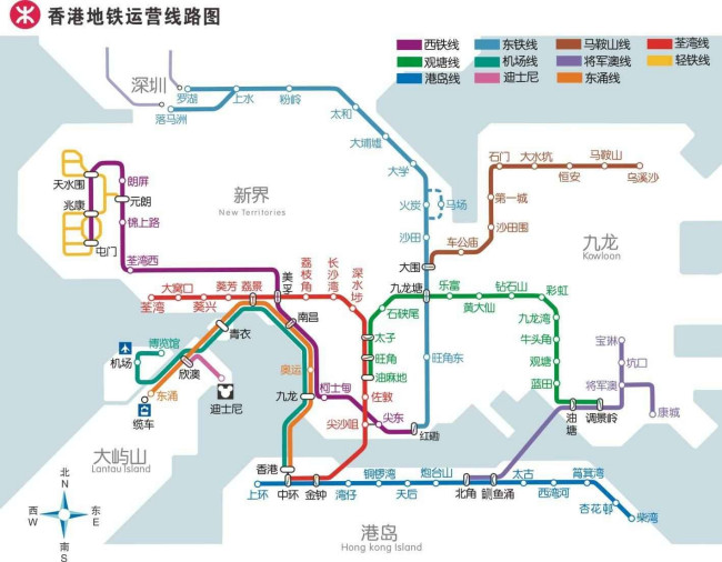 香港地铁线路图-第1张-交通-答答问