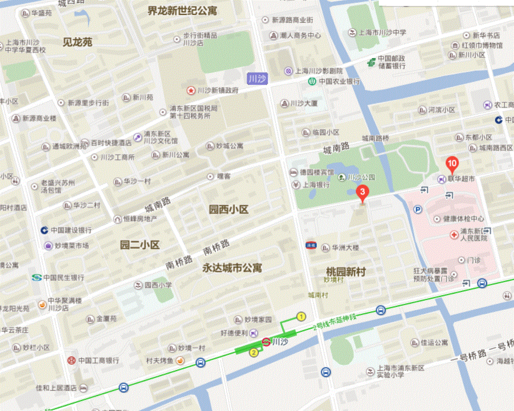 地铁2号线川沙站哪个出口离川沙镇近-第1张-交通-答答问