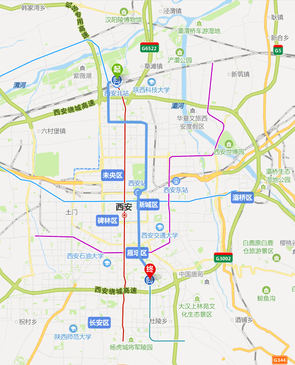 西安北站到曲江雁南四路-第1张-交通-答答问