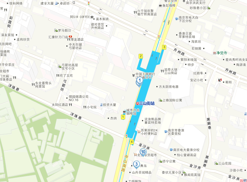 南京地铁1号线三山街3号出口在哪-第1张-交通-答答问