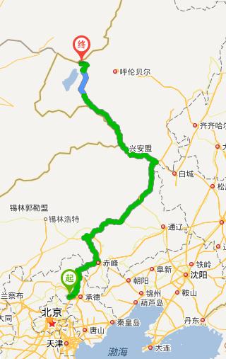 河北省承德市滦平县至呼伦贝尔大草原自驾游路线及公里数-第1张-旅游-答答问