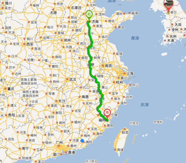 从济南到福州地图线路-第1张-旅游-答答问