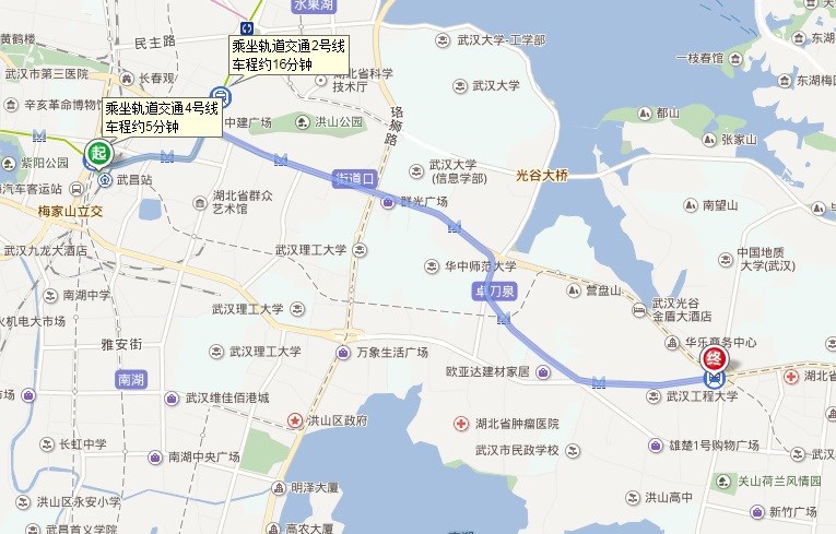 座几路公交车从武昌火车站到民族大道光谷广场站-第1张-交通-答答问
