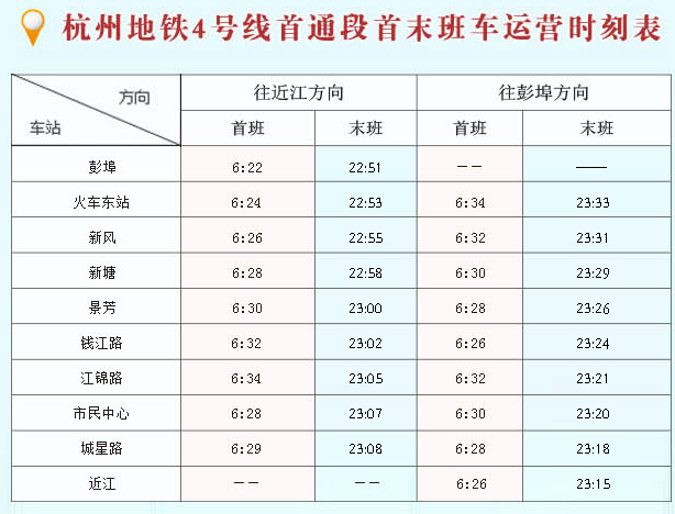 杭州最后一班地铁是几点4号线-第1张-交通-答答问