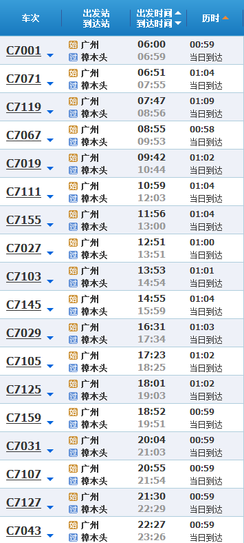 广州一东莞樟木头地铁时刻表-第1张-交通-答答问