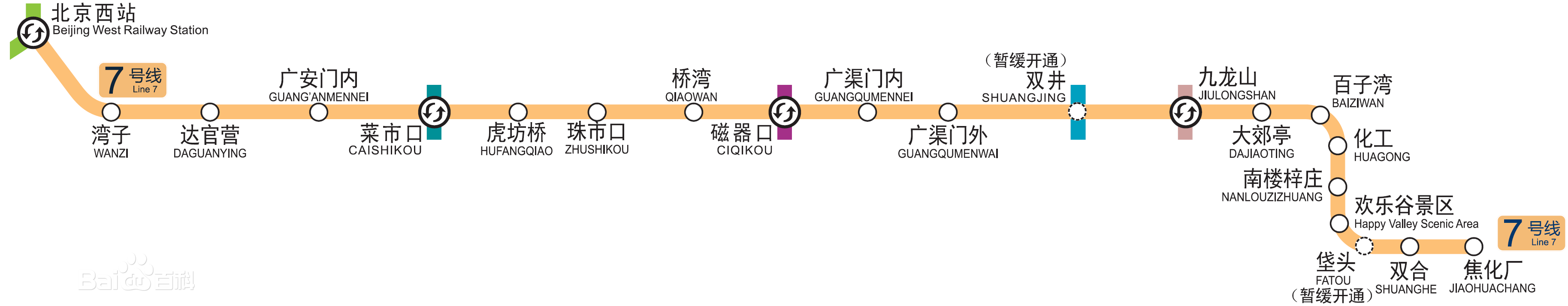 北京7号线地铁的各站-第1张-交通-答答问