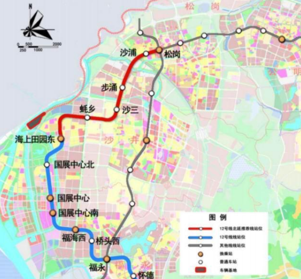 深圳12号线地铁北延延长线步涌站具体位置路图-第1张-交通-答答问