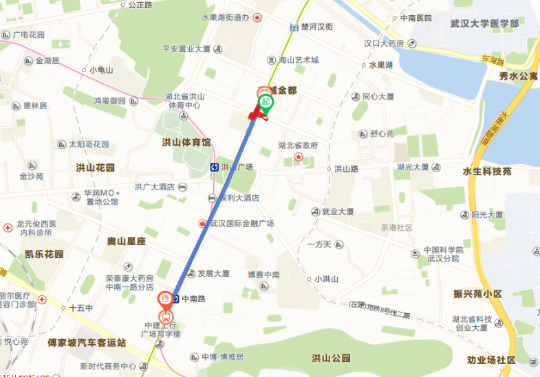 从水果湖路省人事厅到中南路地铁中南路站怎么坐公交车-第1张-交通-答答问