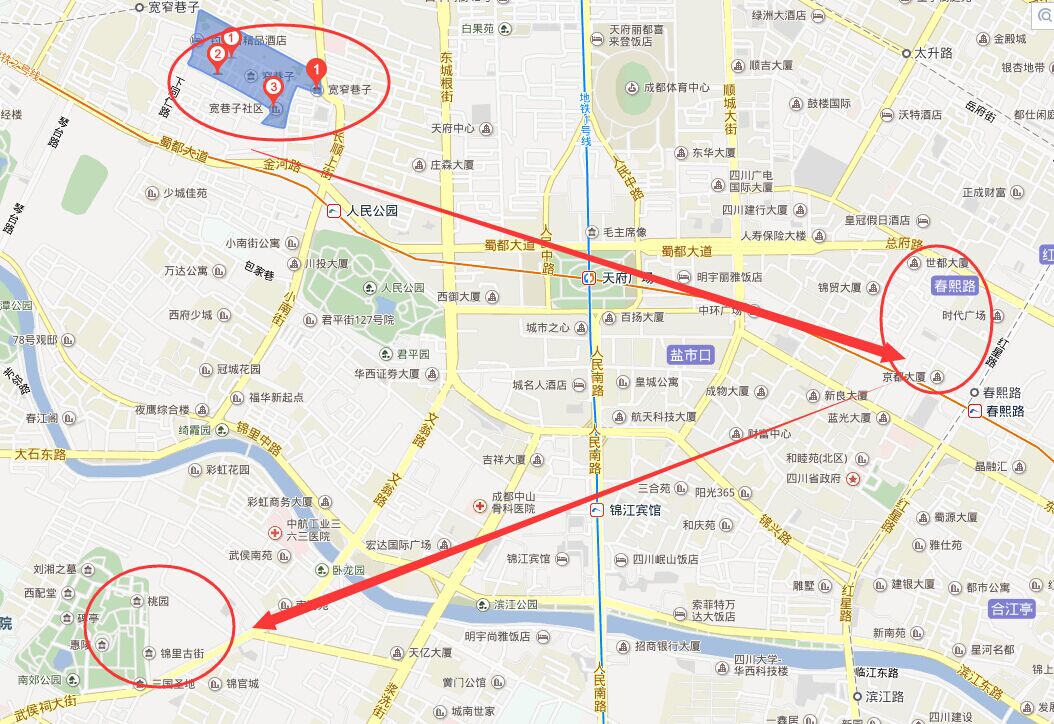 春熙路,锦里,宽窄巷子都在哪个区住在什么地方比较方便-第1张-交通-答答问