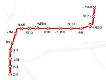 广州地铁1号线线路图-第1张-交通-答答问