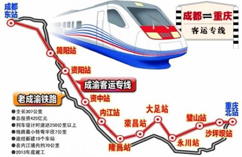 成渝高铁的线路走向-第1张-交通-答答问