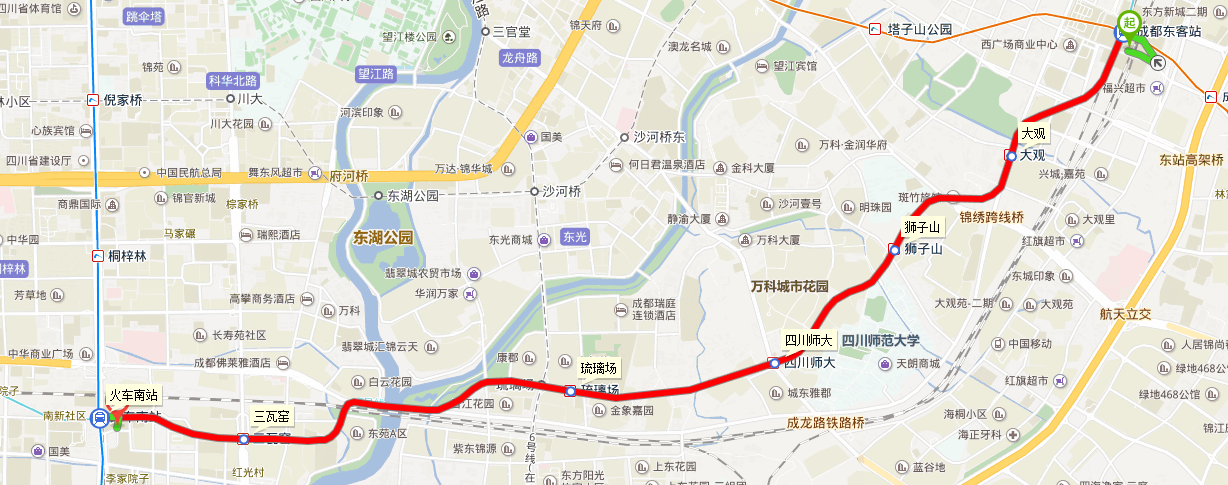 "成都东站到成都南站"乘地铁的路线是什么-第1张-交通-答答问