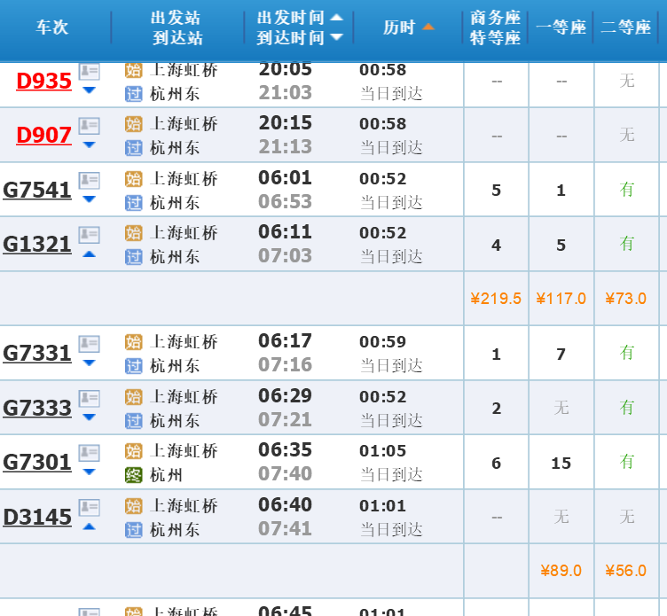 上海高铁到杭州要多少钱-第1张-交通-答答问