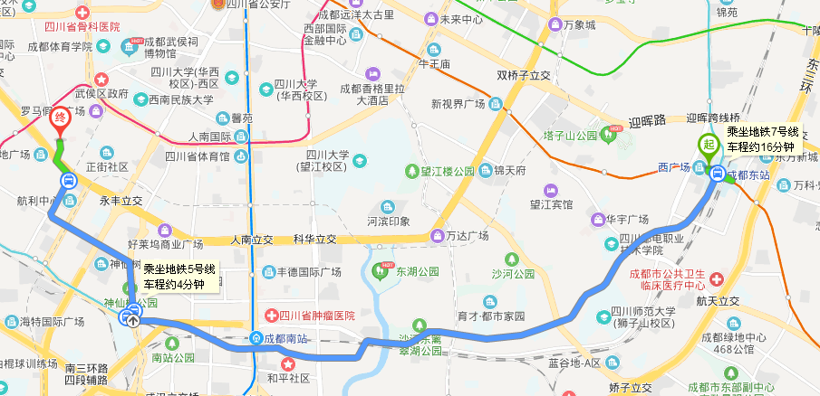 成都东站坐地铁到红牌楼北街坐地铁7号线需要转车吗-第1张-交通-答答问