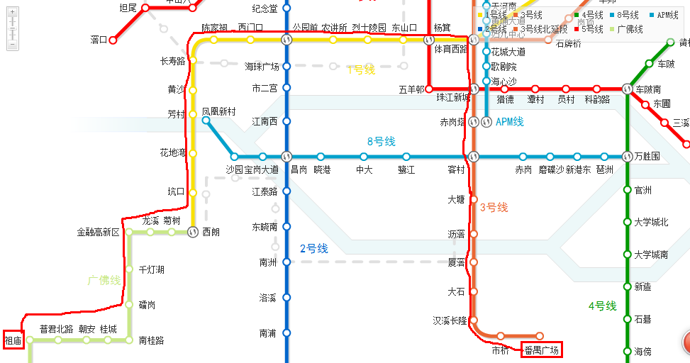 从佛山南海区祖庙地铁站到广州番禺地铁站要经过多少号线请大神详细点说明！能说出各站名字更好！-第1张-交通-答答问