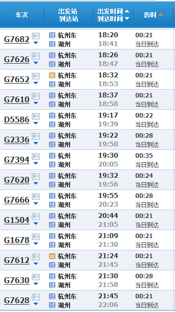 杭州到湖州的高铁晚上有几班-第1张-交通-答答问