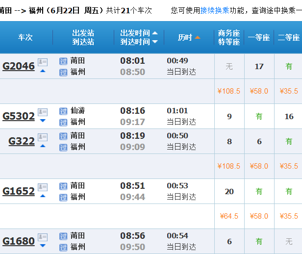 莆田到福州高铁-第1张-交通-答答问