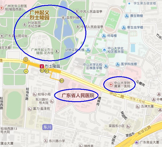 请问广州地铁哪个出站门口附近有医院的，有公园。-第1张-交通-答答问