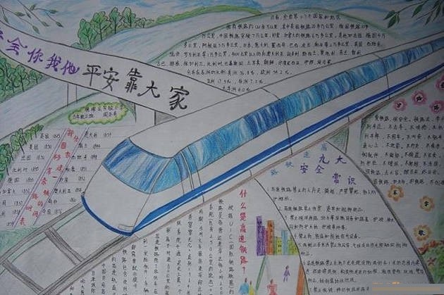 铁路安全手抄报花纹简单漂亮-第1张-交通-答答问