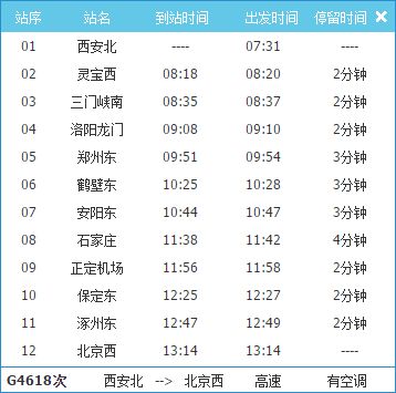 g4618高铁时刻表查询-第1张-交通-答答问