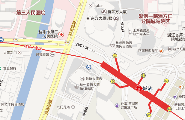 去杭州第三人民医院1号地铁城站哪里出口-第1张-交通-答答问