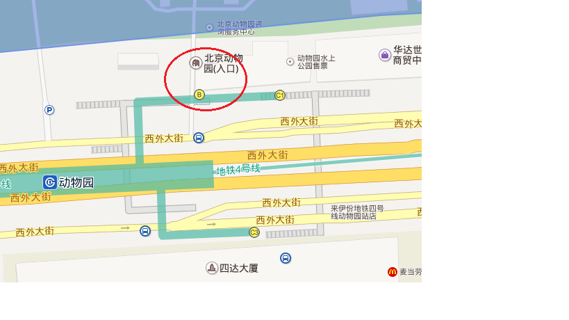 在四号地铁哪个口出来离动物园南门口近，大约多少米-第1张-交通-答答问