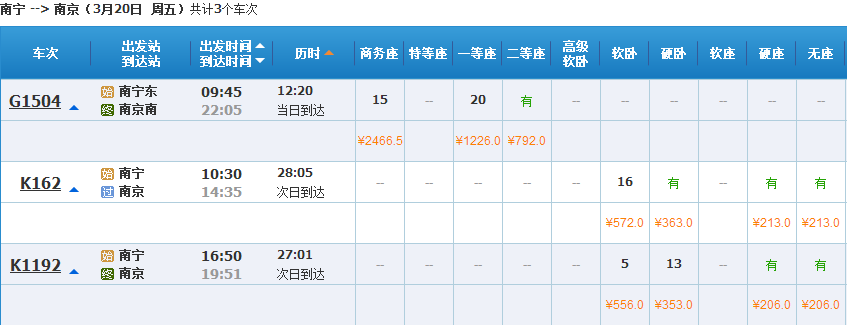 南宁到南京的火车-第1张-交通-答答问