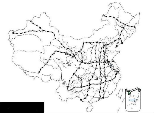 中国三横五纵铁路线简图-第1张-交通-答答问