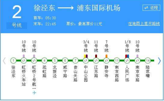 上海地铁2号线的起始站、终点站分别是-第1张-交通-答答问