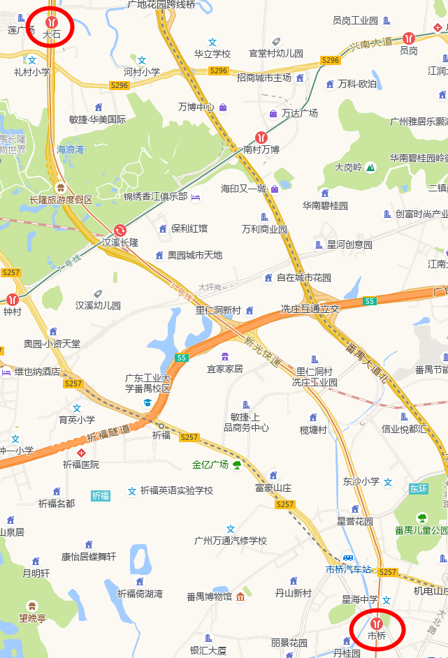 市桥地铁B站在大石地铁A的哪个方位-第1张-交通-答答问