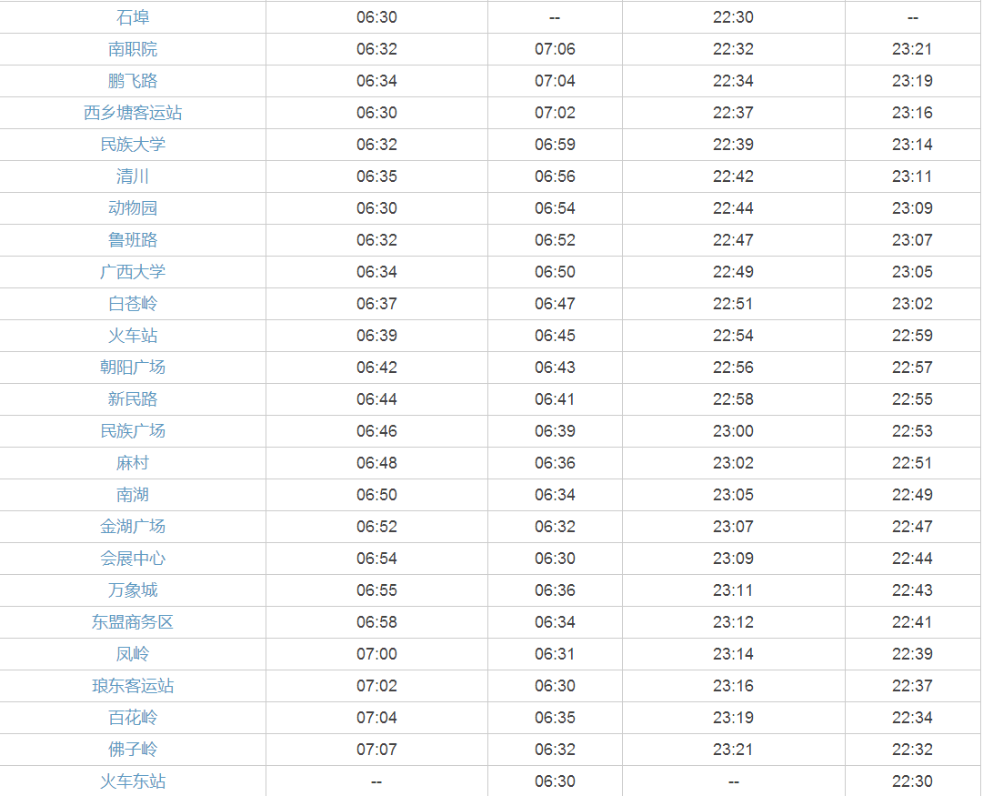 南宁地铁运行时间是几点到几点-第1张-交通-答答问