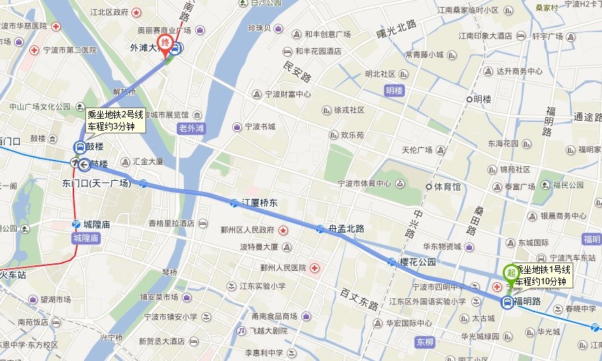 世纪东方商业广场到宁波来福士广场怎么走-第1张-交通-答答问