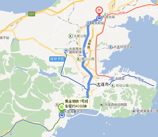 大连地铁1号线，从海事大学站到大连北站需要多久，急！-第1张-交通-答答问