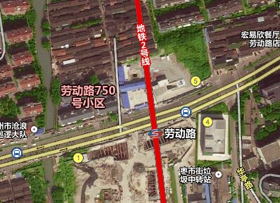 苏州2号线地铁劳动路站5号出口在哪条路上-第1张-交通-答答问