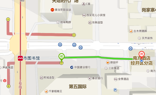 市图书馆地铁站C口凤城二路3号怎么去，南-第1张-交通-答答问